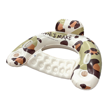 Jednoosobni U-oblik plovajući ležaj s naslonom za vodene zabave, od PVC s leopard uzorkom