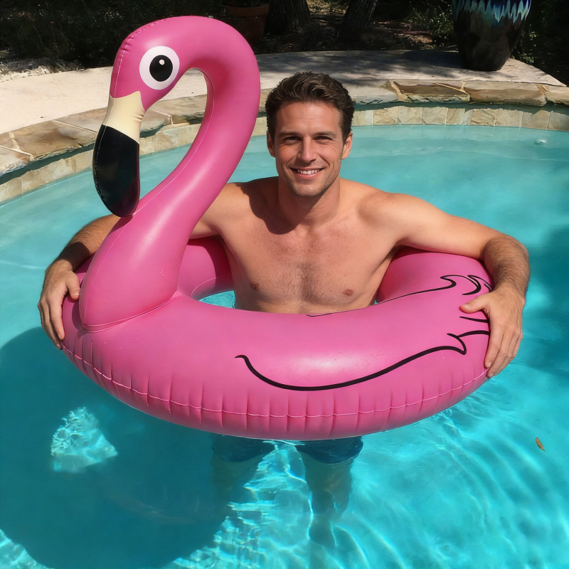Veliki napuhivani flamingo plivački krug za odrasle