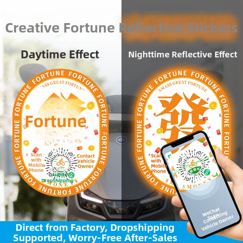 QR kód štýlu reflexná nálepka pre dočasný parkovací znak pre elektrické autá a motorky