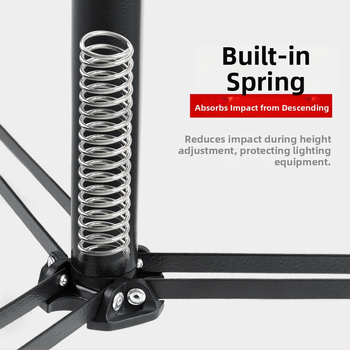LINCO ZENITH LED fotografia statív, prenosný stojan, výška 3,2 m, SPCC oceľ, nosnosť 8 kg, 3 časti, priemery trubiek 19/22.2/25.4/28.6 mm