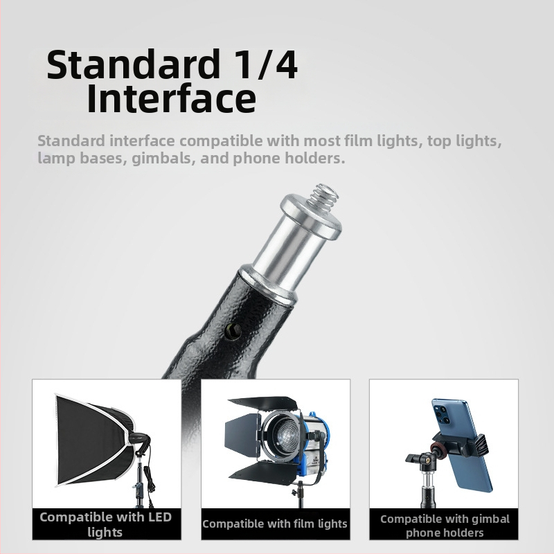 LINCO ZENITH LED fotografia statív, prenosný stojan, výška 3,2 m, SPCC oceľ, nosnosť 8 kg, 3 časti, priemery trubiek 19/22.2/25.4/28.6 mm