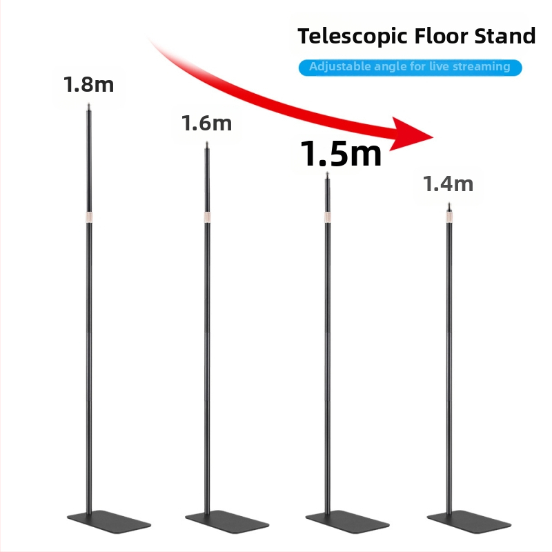 Stojan na telefón pre živé vysielanie s 24W svetlom, železná konštrukcia, napájanie 12V, nosnosť 2–5 kg, univerzálna základňa pre projektor