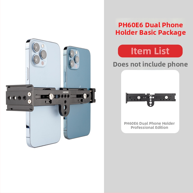 Live стрийминг двоен държач за мобилни телефони за DJI стабилизатор – алуминиева сплав, до 2 телефона, съвместим с RS4/RS3 Mini/RS3/RS2/MT2 гимбал и стойки за трипод