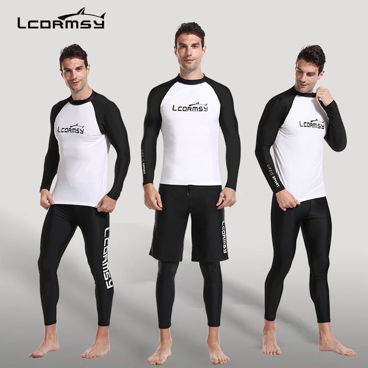 Hosszú ujjú búvárúszóruha napvédő és gyorsan száradó anyaggal (80% nylon, 20% spandex) férfiaknak