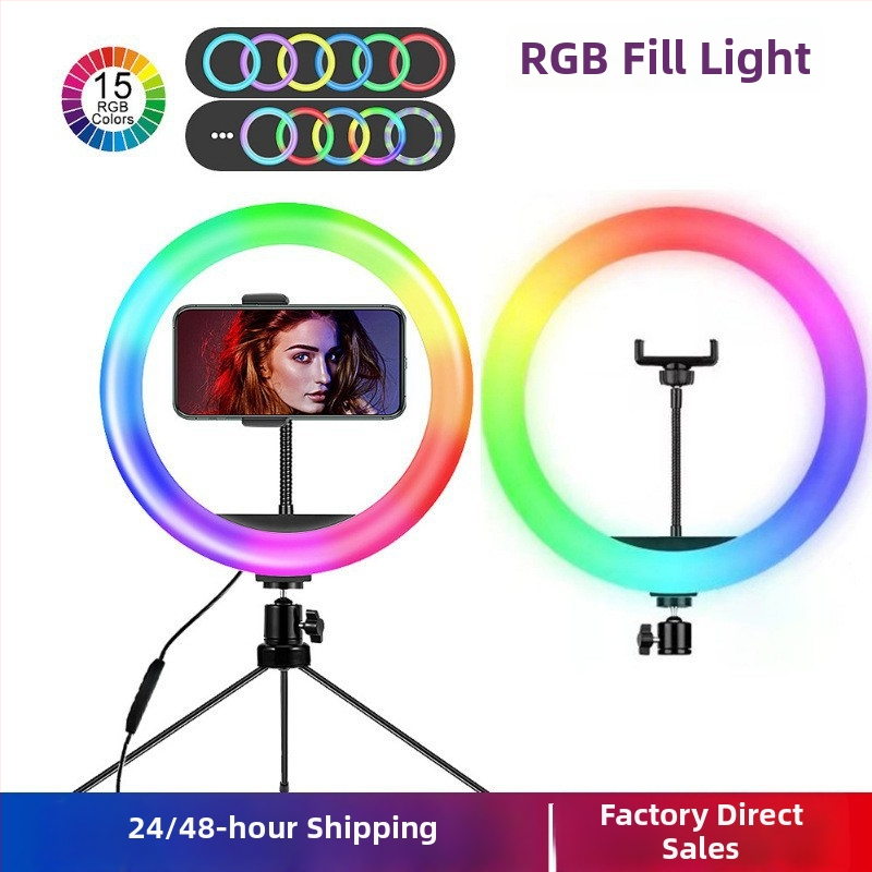 Svetlo na živé vysielanie s vertikálnym uchytením, model M26, výkon 10–50W, napätie 5V, tri teploty farieb