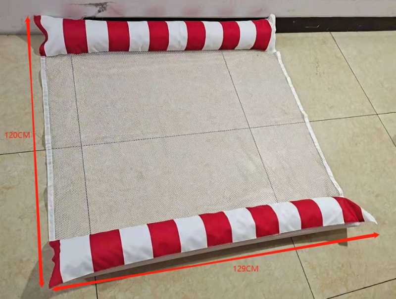 Vízparti hálószövets ülőfotel összecsukható, felfújható hátrésszel, PVC függőágy vízi szórakozáshoz