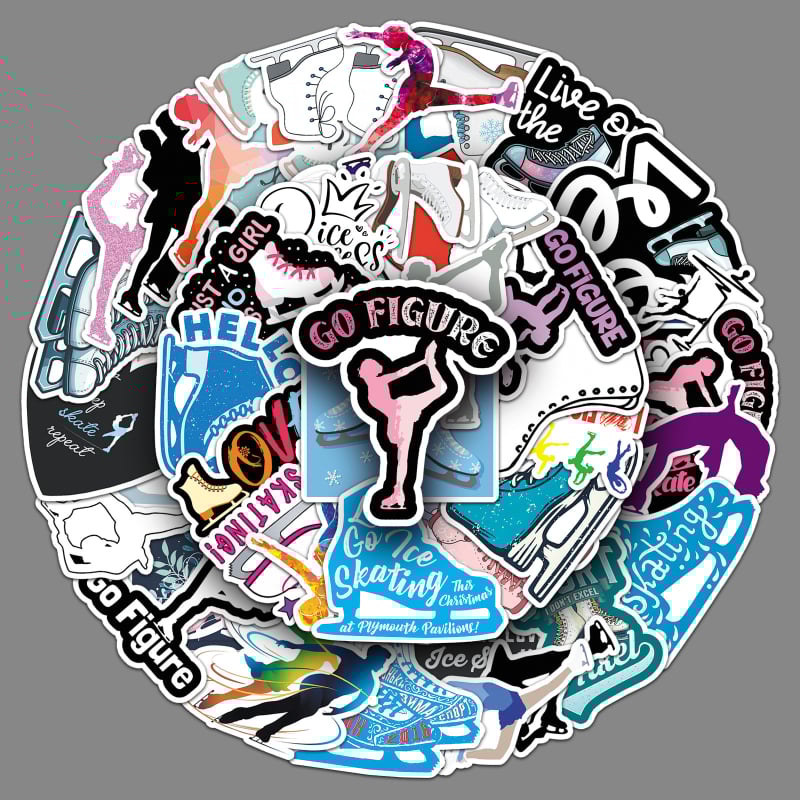 Ten Thousand Codes márkájú matricák, sport sorozat, vízálló, cartoon stílus, offset nyomtatás.