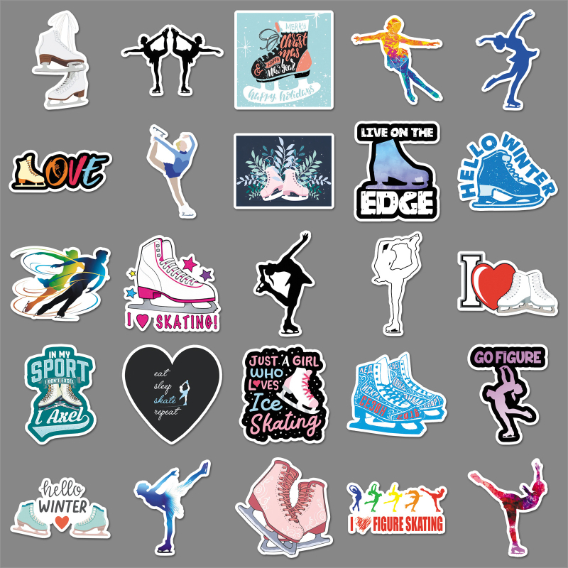 Ten Thousand Codes márkájú matricák, sport sorozat, vízálló, cartoon stílus, offset nyomtatás.