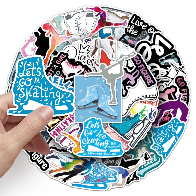 Ten Thousand Codes márkájú matricák, sport sorozat, vízálló, cartoon stílus, offset nyomtatás.