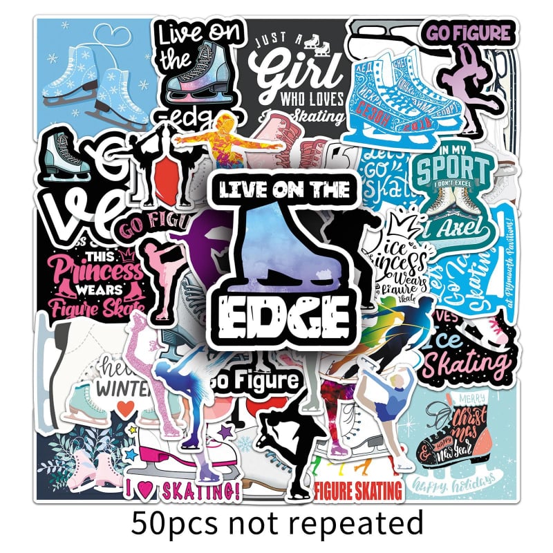 Ten Thousand Codes márkájú matricák, sport sorozat, vízálló, cartoon stílus, offset nyomtatás.