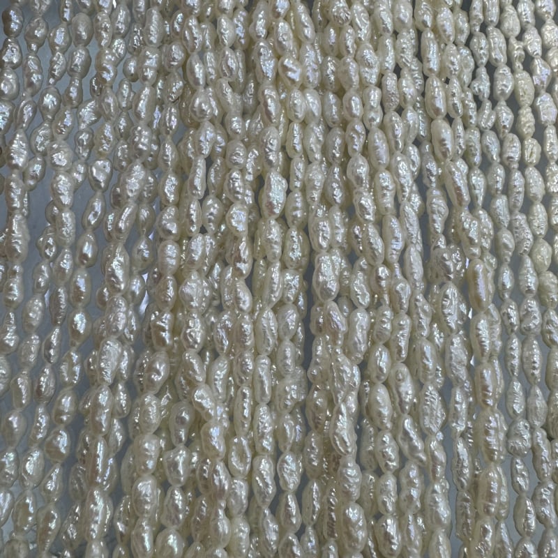 3-4 mm Keshi slatkovodne bisere Barok DIY ogrlica s rižinim perlicama
