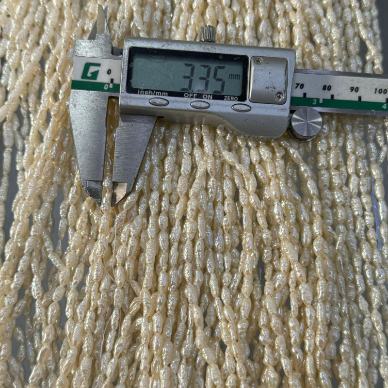 3-4 mm Keshi slatkovodne bisere Barok DIY ogrlica s rižinim perlicama