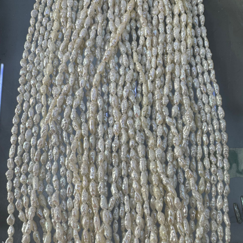 3-4 mm Keshi slatkovodne bisere Barok DIY ogrlica s rižinim perlicama