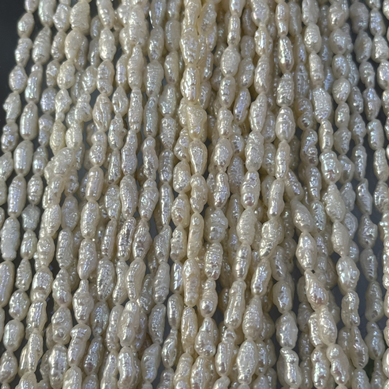 3-4 mm Keshi slatkovodne bisere Barok DIY ogrlica s rižinim perlicama