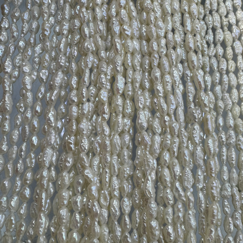 3-4 mm Keshi slatkovodne bisere Barok DIY ogrlica s rižinim perlicama