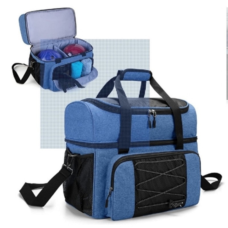 Tongda PVC bowling taška pre vonkajšie použitie s dreveným pohárom na bowling a polstrovaným deličom pre dve loptičky