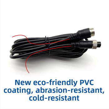 Automobilový videokábel pre zadné videnie s štyrmi kanálmi a konektorom typu aviation, s PVC plášťom, ROHS certifikovaný, pre audio a video