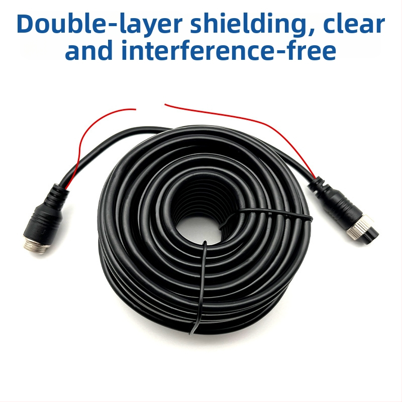 Automobilový videokábel pre zadné videnie s štyrmi kanálmi a konektorom typu aviation, s PVC plášťom, ROHS certifikovaný, pre audio a video