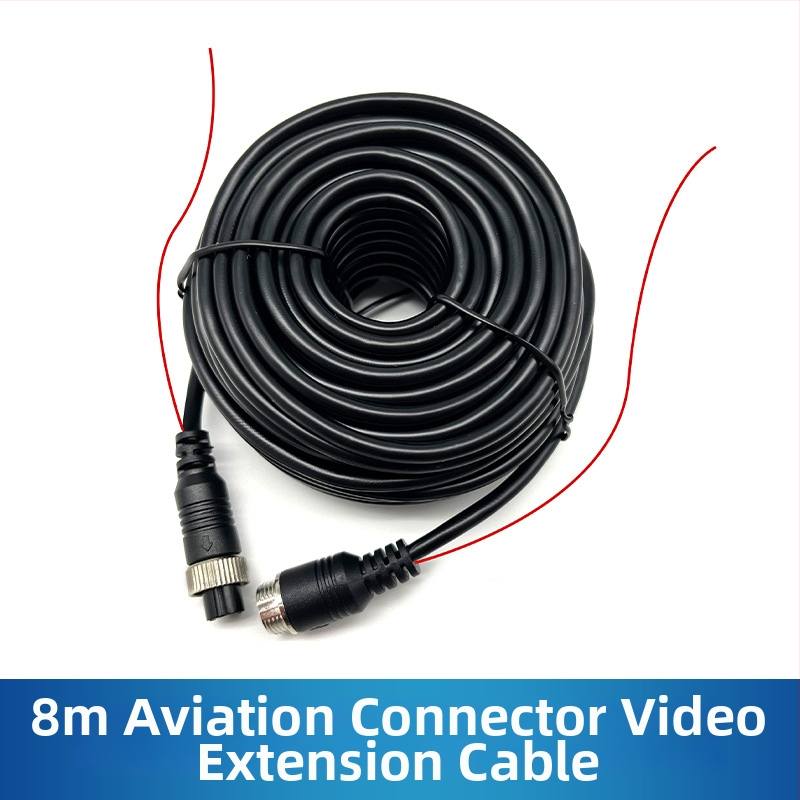 Automobilový videokábel pre zadné videnie s štyrmi kanálmi a konektorom typu aviation, s PVC plášťom, ROHS certifikovaný, pre audio a video