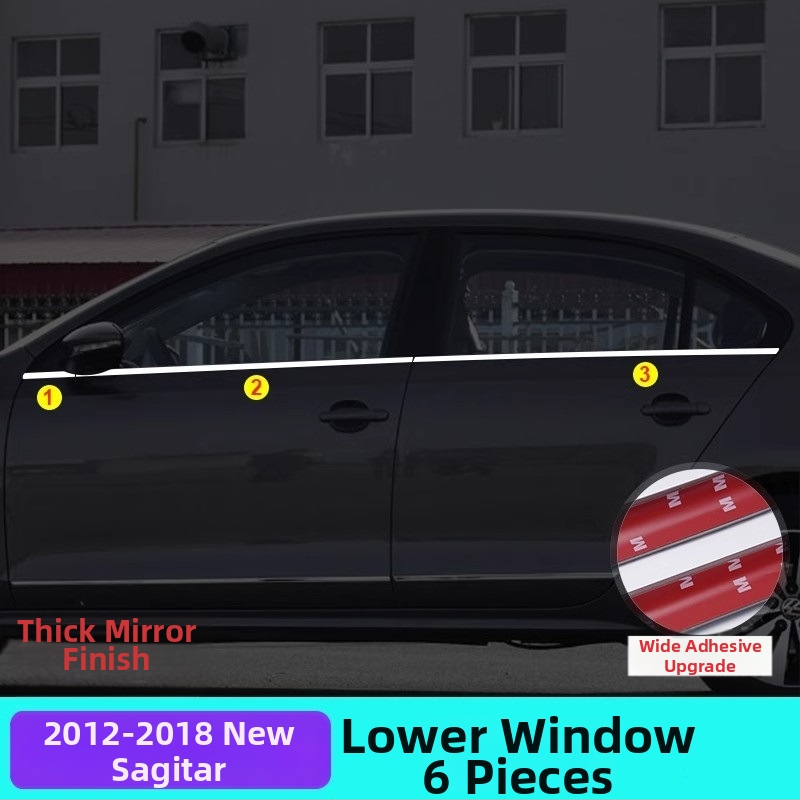 Nerezová oceľová ozdobná lišta k oknu pre VW Sagitar