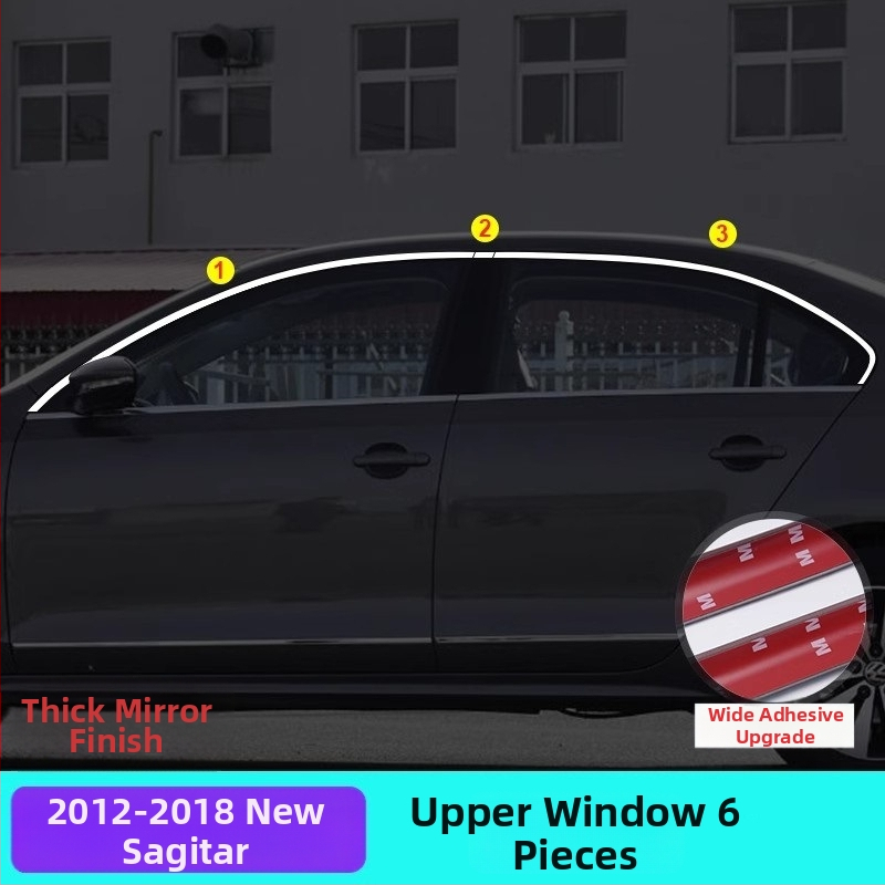 Nerezová oceľová ozdobná lišta k oknu pre VW Sagitar