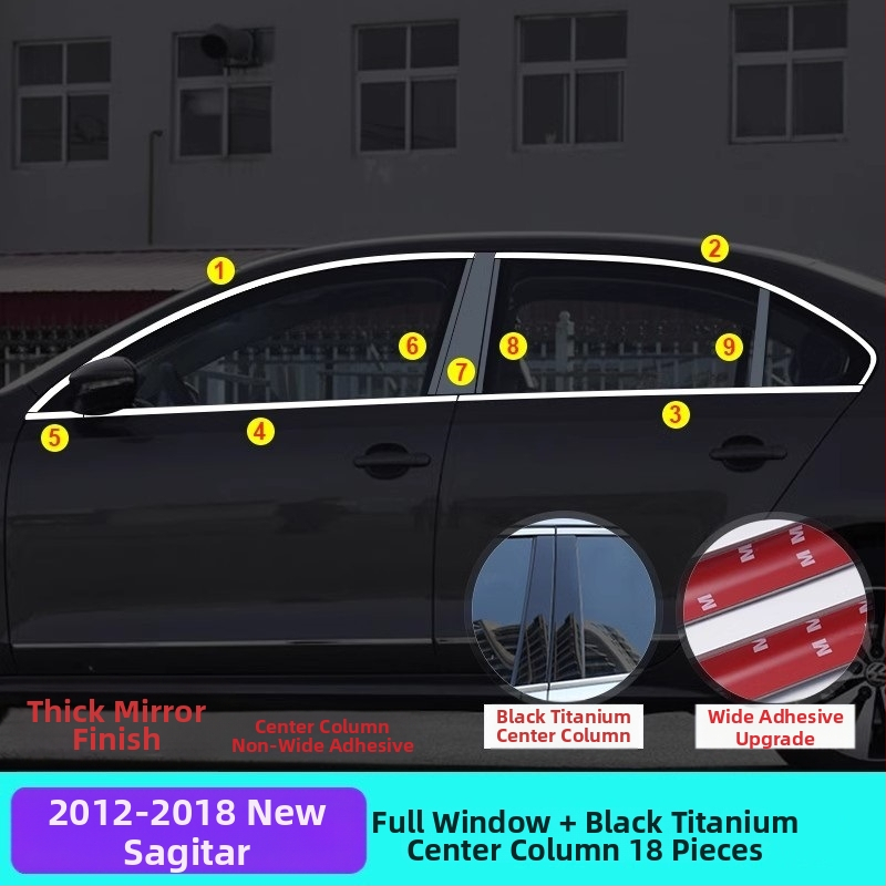 Nerezová oceľová ozdobná lišta k oknu pre VW Sagitar