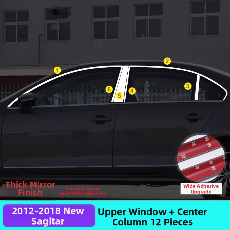 Nerezová oceľová ozdobná lišta k oknu pre VW Sagitar