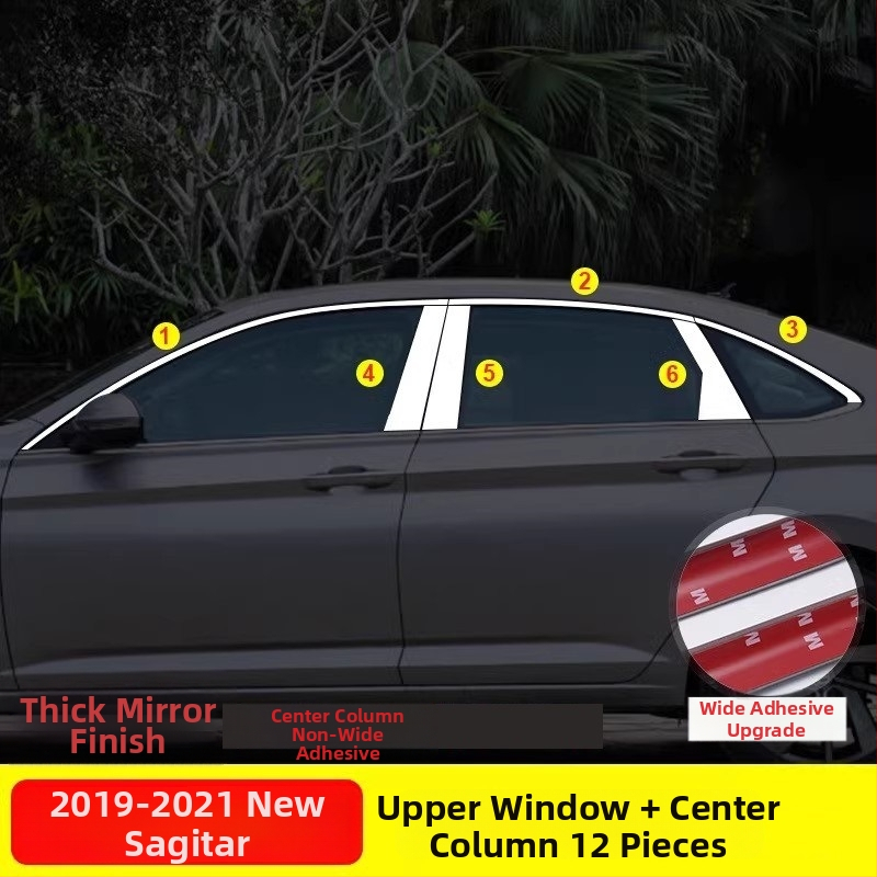 Nerezová oceľová ozdobná lišta k oknu pre VW Sagitar