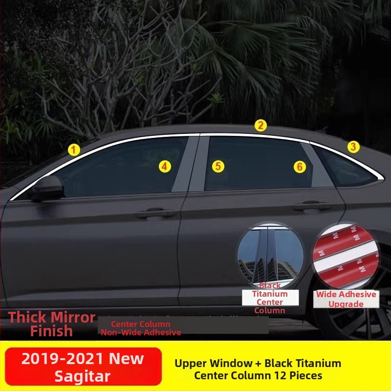 Nerezová oceľová ozdobná lišta k oknu pre VW Sagitar