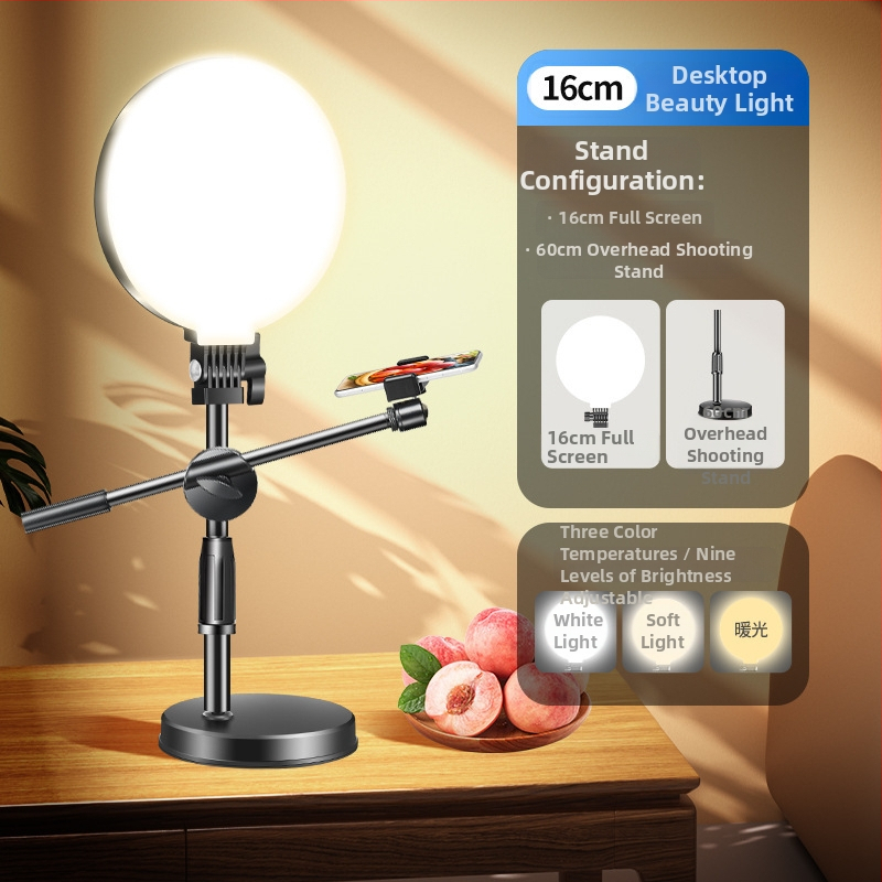 LED prstenové svetlo pre stolné nahrávanie | tri teplotné režimy, výkon do 10W, napájanie 5V, pre telefónne selfie a živé vysielanie