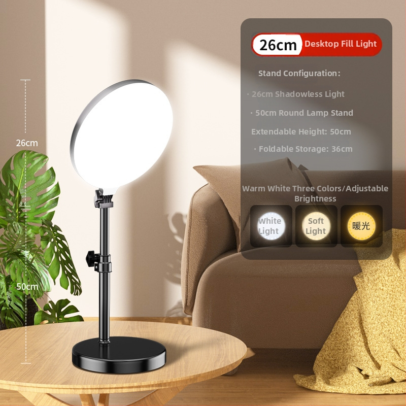 LED prstenové svetlo pre stolné nahrávanie | tri teplotné režimy, výkon do 10W, napájanie 5V, pre telefónne selfie a živé vysielanie