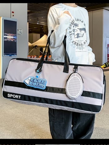 Badminton hátizsák nagy kapacitású, 36–55 L, száraz‑nedves rekesz, Oxford anyag, külön cipőrekesz, uniszex