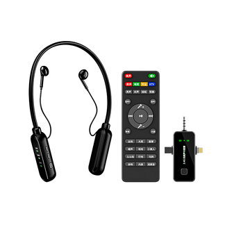 SK-619P: Všetko-v-jednom zvuková karta a mikrofón pre live streaming s monitorovaním, visenie na krku, frekvenčný rozsah 20Hz-20kHz, SNR ≥60dB, vstavaná batéria 300–500mAh, výdrž 8–12 h