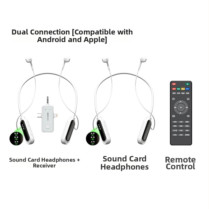 SK-619P: Všetko-v-jednom zvuková karta a mikrofón pre live streaming s monitorovaním, visenie na krku, frekvenčný rozsah 20Hz-20kHz, SNR ≥60dB, vstavaná batéria 300–500mAh, výdrž 8–12 h