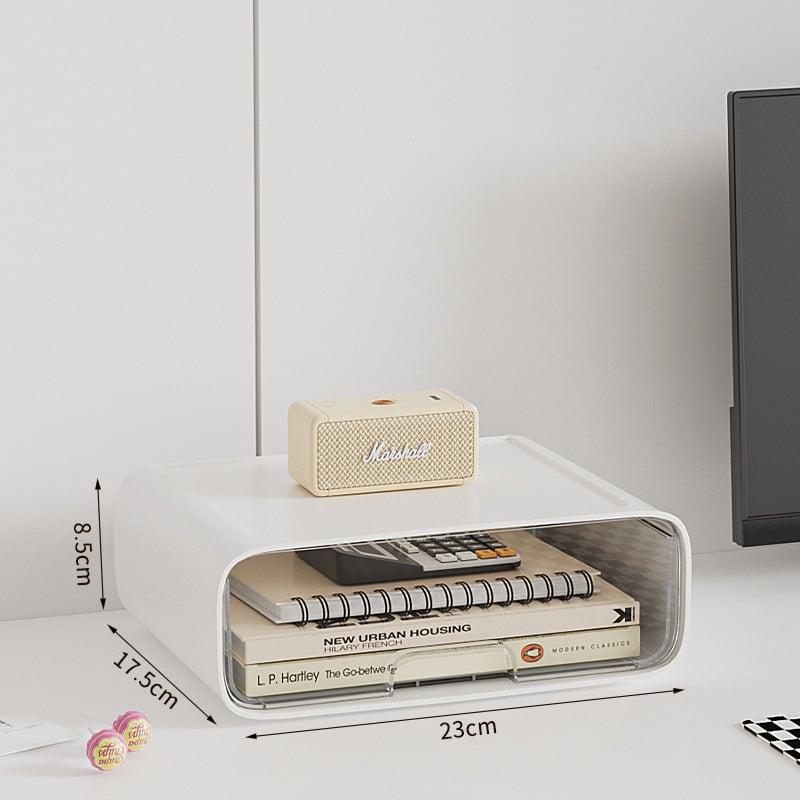 Asztali rendező doboz perforált lappal és levehető fiókkal – Modell 2508, Anyag AS, Modern minimalista stílus, Ékszer és irodaszer tárolása