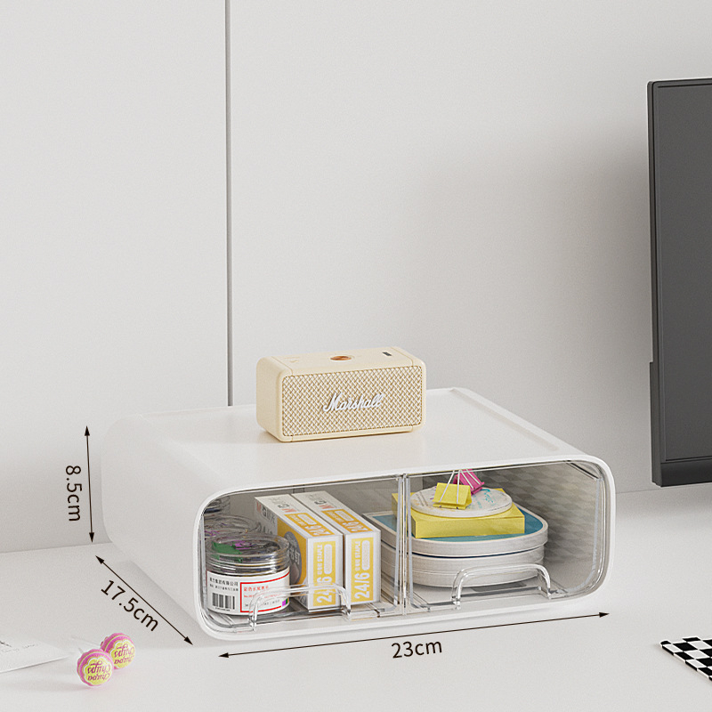 Asztali rendező doboz perforált lappal és levehető fiókkal – Modell 2508, Anyag AS, Modern minimalista stílus, Ékszer és irodaszer tárolása