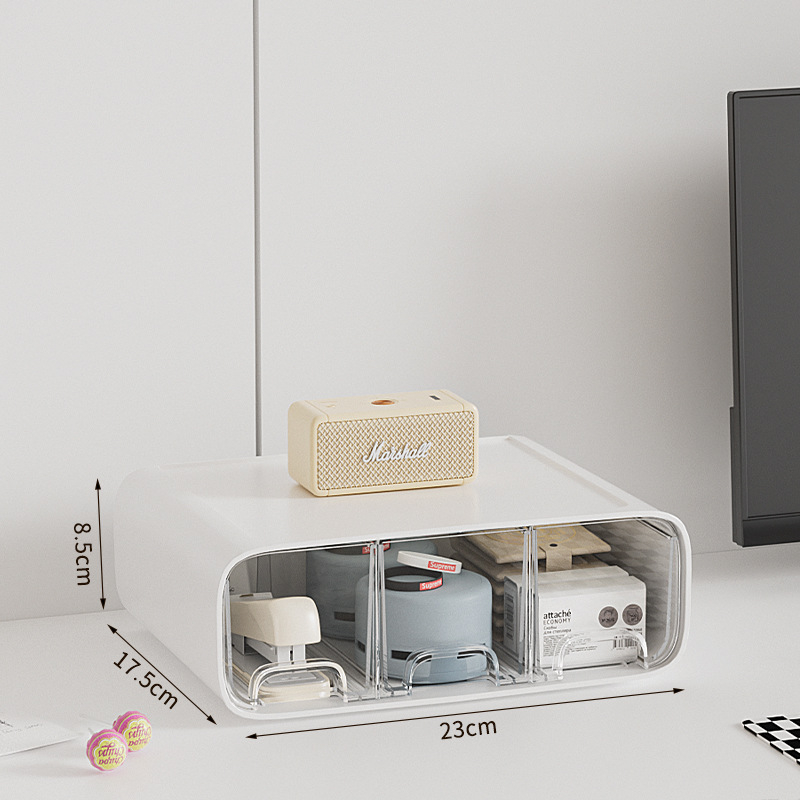 Asztali rendező doboz perforált lappal és levehető fiókkal – Modell 2508, Anyag AS, Modern minimalista stílus, Ékszer és irodaszer tárolása