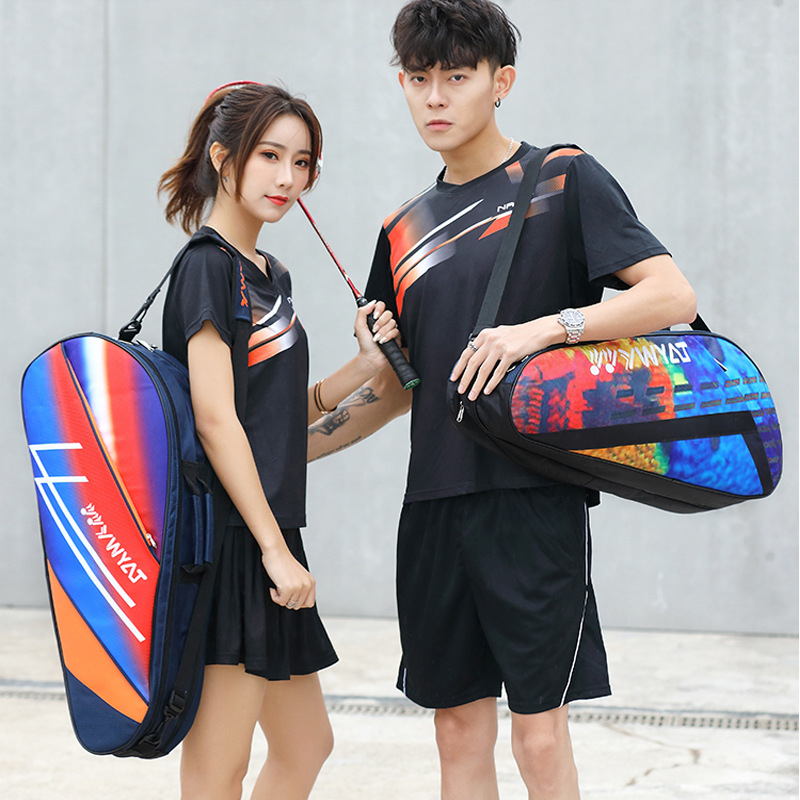 Torba za badminton i tenis, 3-djelni set, unisex ruksak s jednim ili dvostrukim ramenskim remenom, navlaka za reket, velika kapaciteta