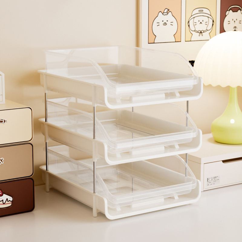 Asztali tároló doboz kihúzható rekeszekkel – Modell JLG2501802, osztóelemek, 1 L kapacitás, modern minimalist stílus