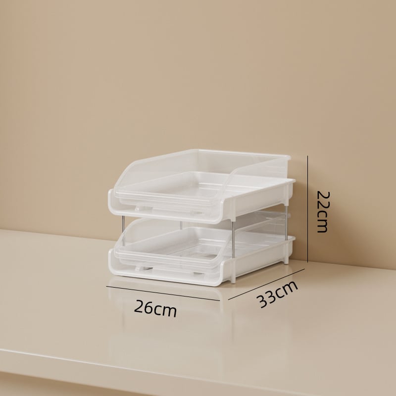 Asztali tároló doboz kihúzható rekeszekkel – Modell JLG2501802, osztóelemek, 1 L kapacitás, modern minimalist stílus