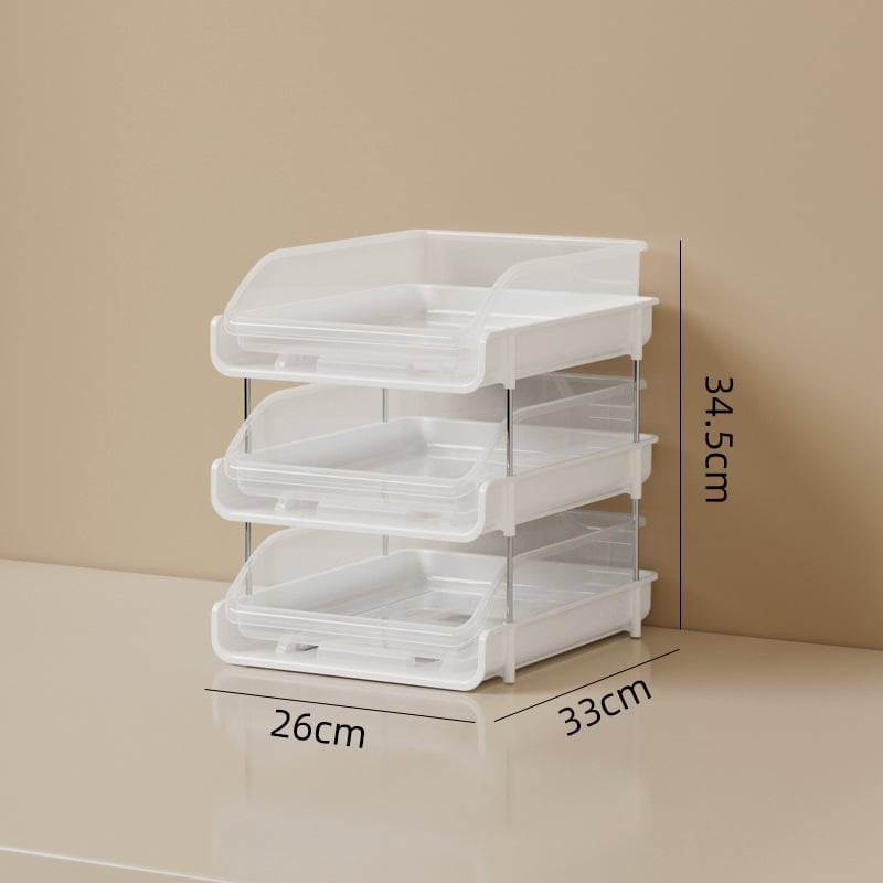 Asztali tároló doboz kihúzható rekeszekkel – Modell JLG2501802, osztóelemek, 1 L kapacitás, modern minimalist stílus