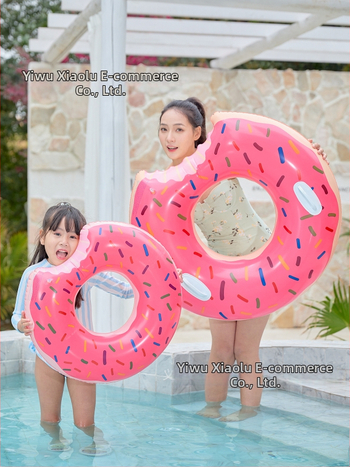 Nafukiva donut plutač za bazen za odrasle, ružičasta i smeđa PVC
