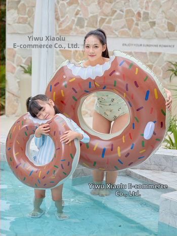 Nafukiva donut plutač za bazen za odrasle, ružičasta i smeđa PVC