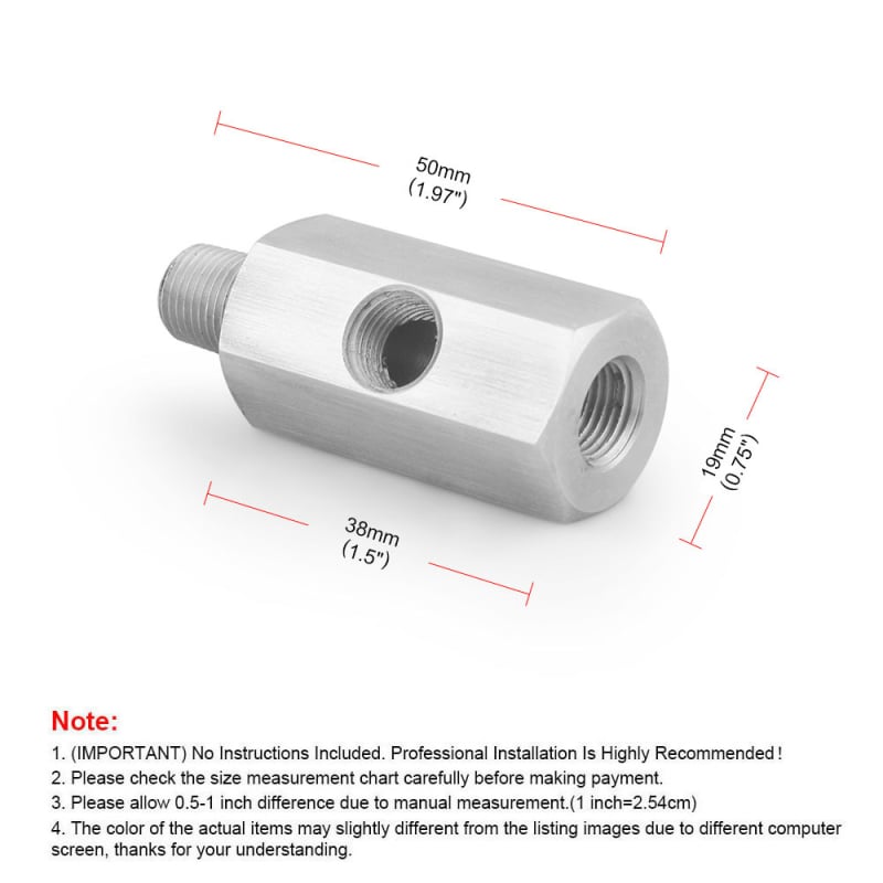 Senzor tlaka ulja T spoj s 1/8NPT sučeljem, nehrđajući čelik, kompatibilan s M12x1.5, M14x1.5, NPT1/4, M10x1.5
