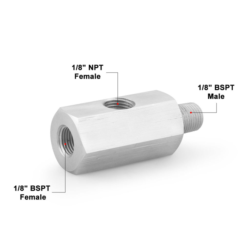 Senzor tlaka ulja T spoj s 1/8NPT sučeljem, nehrđajući čelik, kompatibilan s M12x1.5, M14x1.5, NPT1/4, M10x1.5