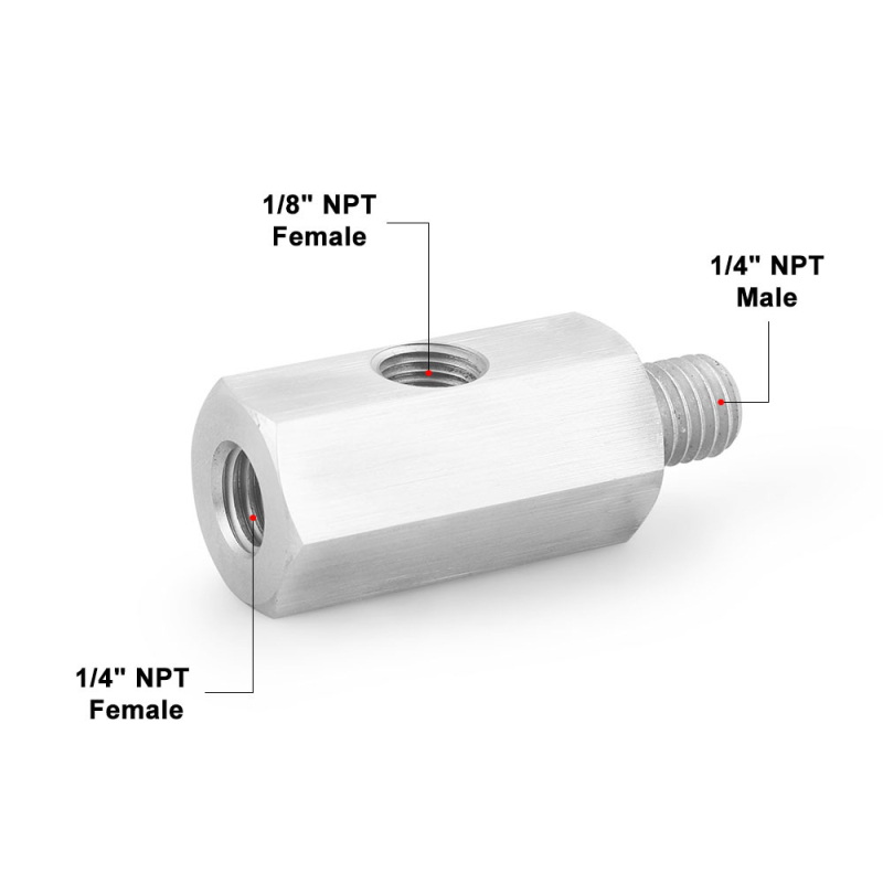 Senzor tlaka ulja T spoj s 1/8NPT sučeljem, nehrđajući čelik, kompatibilan s M12x1.5, M14x1.5, NPT1/4, M10x1.5