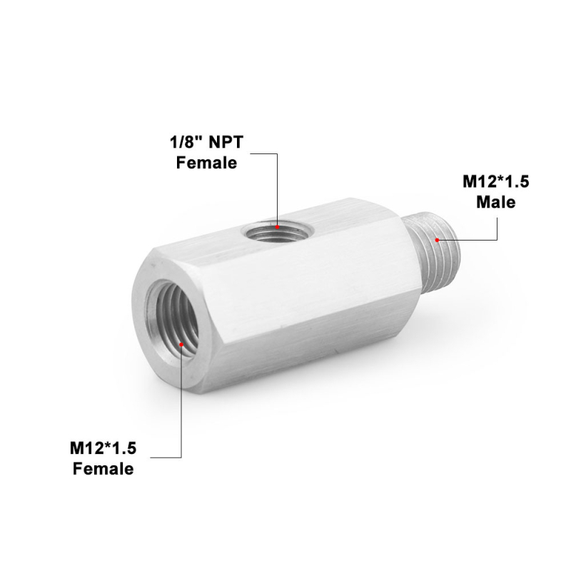 Senzor tlaka ulja T spoj s 1/8NPT sučeljem, nehrđajući čelik, kompatibilan s M12x1.5, M14x1.5, NPT1/4, M10x1.5