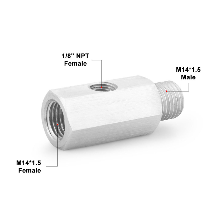 Senzor tlaka ulja T spoj s 1/8NPT sučeljem, nehrđajući čelik, kompatibilan s M12x1.5, M14x1.5, NPT1/4, M10x1.5