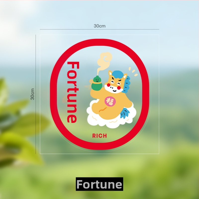 Okno samolepiace dekorácie Banda – PVC elektrostatické nálepky pre Jarný festival, Rok Koňa; vhodné ako darček, balenie Opp taška