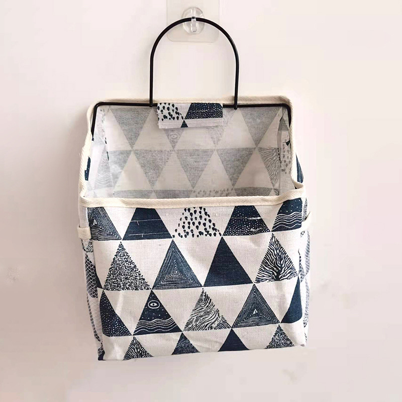 Επιτοίχιος υφασμάτινος οργανωτής αποθήκευσης με μία θήκη και κεκλιμένο άνοιγμα, αδιάβροχο ύφασμα από βαμβάκι και λινό, πολυχρηστικός